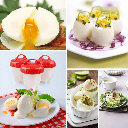 3/6Pcs BPA Free Silicone Egg Boiler Steamer Non-Stick Silicone Egg Cook Cups Fast Egg Poacher for Breakfast Kitchen Cooking Tool